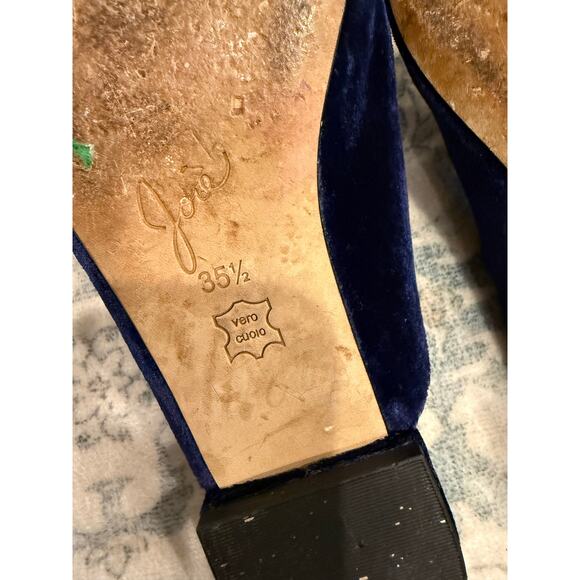 Joie Crushed Blue Velvet Mules Size 6 - Picture 6 of 7